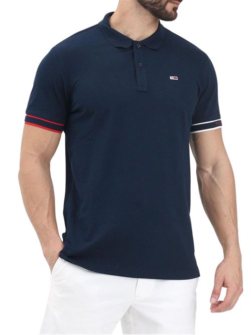 Polo uomo blu in cotone Tommy Jeans | DM0DM21306C1G
